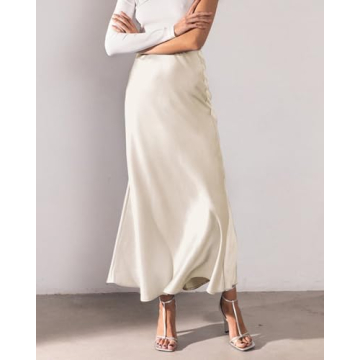 Elegant Amy Babe Satin Silky Maxi Skirt for Women