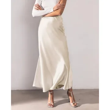 Elegant Amy Babe Satin Silky Maxi Skirt for Women