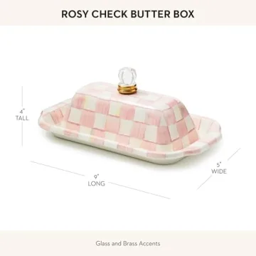Charming Rosy Check Butter Holder by MacKenzie-Childs