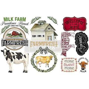 Redesign With Prima Small Transfers Home & Farm 3 Sheets,6"x12" 655350653446 Redesign-Small Transfer...