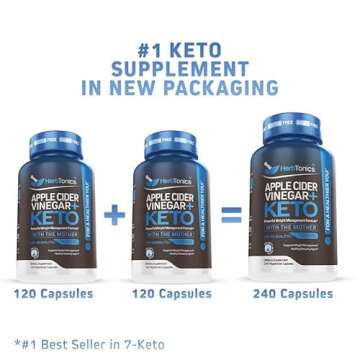 Herbtonics GLP-1 Support Supplement – Apple Cider Vinegar Capsules & Keto BHB | Keto Diet Pills fo...