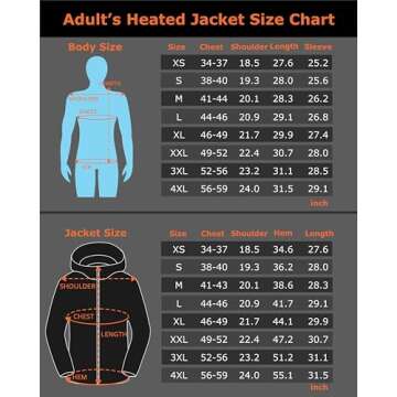 Venustas Unisex Heated Hoodie with Battery Included, Heated Jacket for Women and Men Black