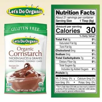 Let's Do Organic Cornstarch - Corn Starch for Cooking, Corn Starch Organic, Corn Starch Powder, Non GMO Corn Starch Gluten Free - 6 Ounce (Pack of 1)