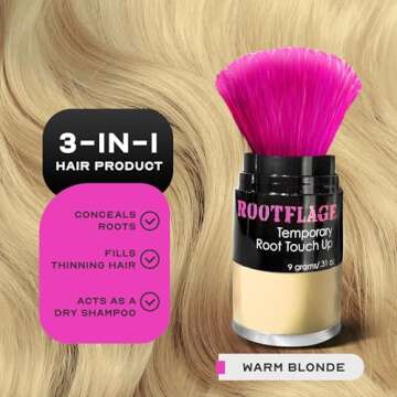 Rootflage Warm Blonde Hair Powder - Instant Root Touch Up & Concealer