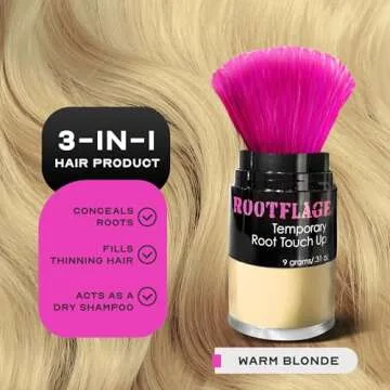 Rootflage Warm Blonde Hair Powder - Instant Root Touch Up & Concealer