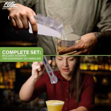 Aisle 3 Essentials 60 Piece Ice Cube Tray with Bin & Lid, Spill-Resistant Ice Cube Mold with One-Press Release, BPA-Free Materials, Great for Popsicles, Cocktail Ice Cubes, Lemonade (2-Tier)