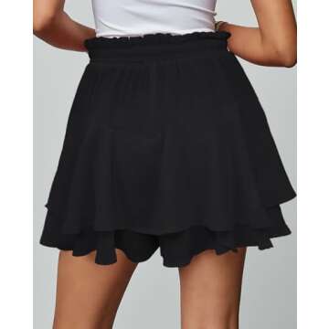 EGOCKAL Women's Floral Ruffle Mini Skirt Shorts for Summer