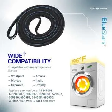BlueStars Dryer Drum Belt for Whirlpool Kenmore Repair