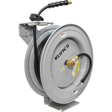 Klutch Auto Rewind Air Hose Reel 50ft Rubber Hose 300 PSI