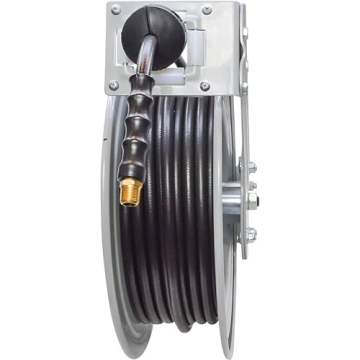 Klutch Auto Rewind Air Hose Reel 50ft Rubber Hose 300 PSI