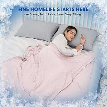 HOMFINE Cooling Blankets for Hot Sleepers - Summer Blanket Thin Lightweight Breathable Soft Double Side Enhanced Blanket for Bed Couch Sofa, Keep Cool for Night Sweats (Pink, 60 x 80 inches)