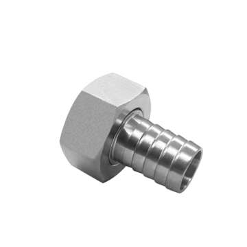 Beduan Stainless Steel Garden Hose Swivel Fitting 3/4" Barb x 3/4" GHT Female Threaded Adapter Connector Garden Hose Repair