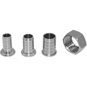 Beduan Stainless Steel Garden Hose Swivel Fitting 3/4" Barb x 3/4" GHT Female Threaded Adapter Connector Garden Hose Repair