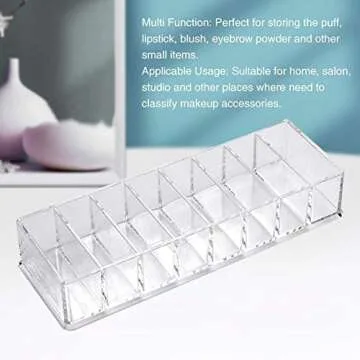 Wang-Data 2 Pcs Clear Acrylic Compact Organizer Blushes Highlighters Eyeshadow Makeup Organizer, 8 Spaces