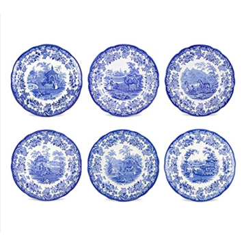 Exquisite Spode Blue Room Collection Plates Set of 6 | Fine Porcelain Dining Experience