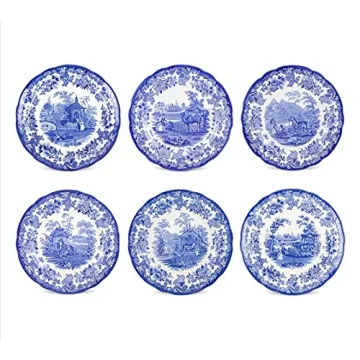 Exquisite Spode Blue Room Collection Plates Set of 6 | Fine Porcelain Dining Experience
