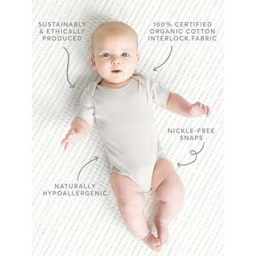 Colored Organics Unisex Newborn 100% Organic Cotton Bodysuit - Short Sleeve Infant One Piece - Baby ...