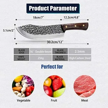 Univinlions 7" Hand Forged Butcher Knife for Cooking