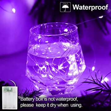 Malgero Purple Halloween Fairy String Lights with Timer