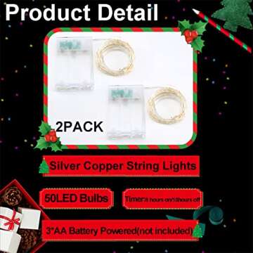 Malgero Purple Halloween Fairy String Lights with Timer