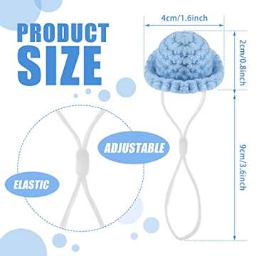 8 Pieces Mini Cute Pet Hat with Adjustable Elastic Chin Strap, Snake Hamster Lizard Guinea Pig Knitt...