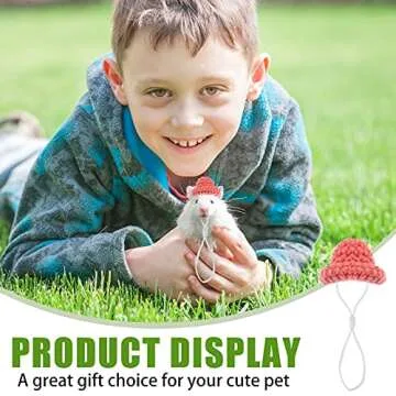 8 Pieces Mini Cute Pet Hat with Adjustable Elastic Chin Strap, Snake Hamster Lizard Guinea Pig Knitted Hat Small Reptile Animal Decoration Supplies Lovely Accessories