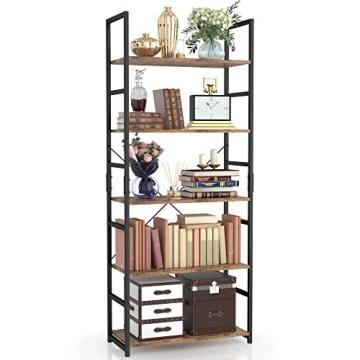 NUMENN 5 Tier Bookshelf, Tall Bookcase Shelf Storage Organizer, Modern Book Shelf for Bedroom, Livin...