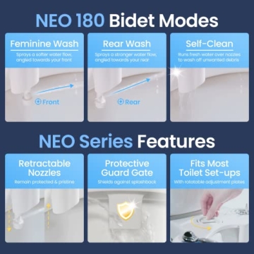 LUXE Bidet NEO 180 Dual Nozzle Non-Electric Attachment