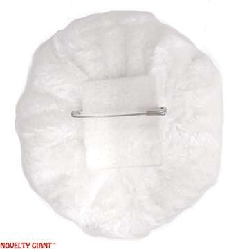NOVELTY GIANT WWW.NOVELTYGIANT.COM Jumbo Plush Bunny Tail Costume Accessory (White)