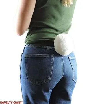 NOVELTY GIANT Jumbo Plush Bunny Tail Costume Accessory
