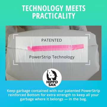 Hippo Sak 13 Gallon Trash Bags - Leak Proof & Strong