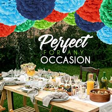 EpiqueOne Colorful Pom Pom Party Decorations Kit - 20 pcs