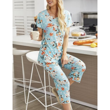 Ekouaer Floral Pajama Set for Women - Comfortable & Stylish