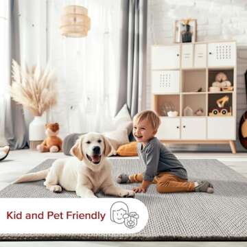 nuLOOM 6x9 Penelope Wool Braided Handmade Area Rug, Light Grey, Solid Rustic Farmhouse Style, For Bedroom, Living Room, Hallway, Entryway