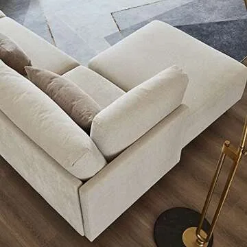 Comfortable Modular Sectional Sofa with Ottomans and Pillows