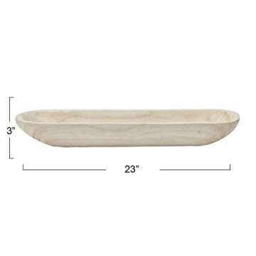 Creative Co-Op Decorative Paulownia Wood Tray, White