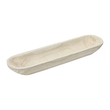 Creative Co-Op Decorative Paulownia Wood Tray, White