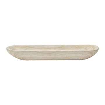 Creative Co-Op Decorative Paulownia Wood Tray, White