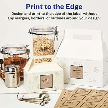 Avery Kraft Brown Square Labels with Sure Feed Technology, 2" x 2", Print to The Edge, Laser/Inkjet Printable Labels, 300 Total (22846)