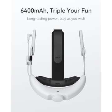 KIWI design Comfort Battery Head Strap 6400mAh for Quest 2 - Enhanced Comfort and Support