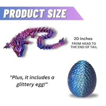 Articulated 20" Dragon - 3D Print USA Made Gift