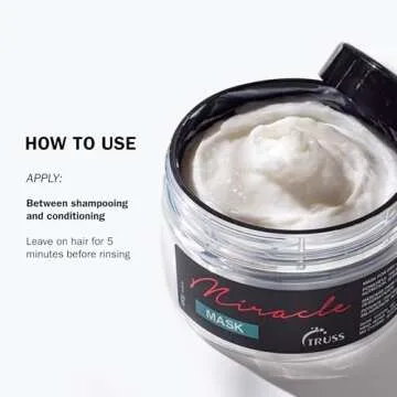 TRUSS Professional Miracle Mask - Hydrating Hair Mask + Full Protein Hair Treatment for Frizz Control, Deep Moisture and Damage Repair - Detangle + Protect with Natural Proteins + Keratin (8.8 oz)