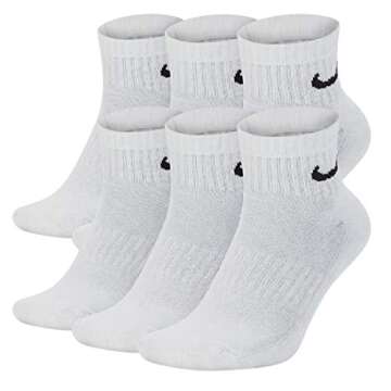 NIKE Everyday Performance Training Socks 6-Pair Ankle White