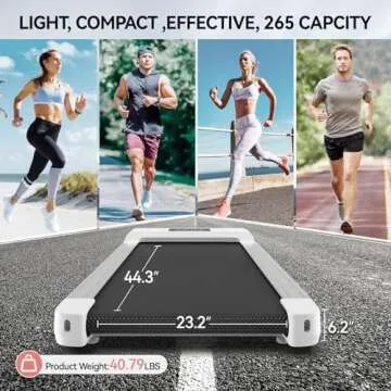 SupeRun Walking Pad, Mini Walking Pad Treadmill, Under Desk Treadmill,Small Treadmills for Home, Portable Walking Treadmill with Remote & Smart APP, 265 Lb Capacity