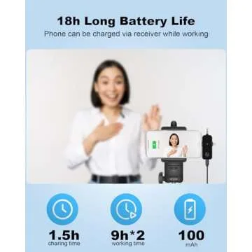 BILIWAL Wireless Lavalier Microphone,3 in 1 Mini Wireless Microphone for iPhone,Android,Camera, 2.4G Ultra-Low Delay Lapel Mic with Noise Reduction for Video Recording/Live Streaming/Vlogging