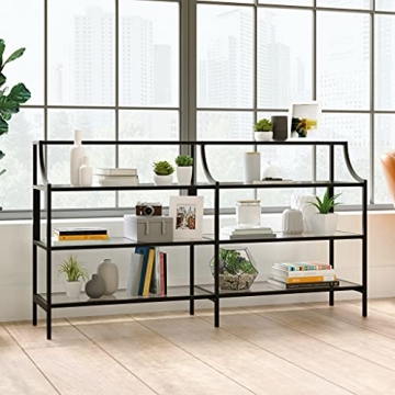 Sauder International Lux Console Table with Glass Shelving