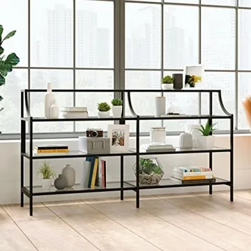 Sauder International Lux Console Table with Glass Shelving