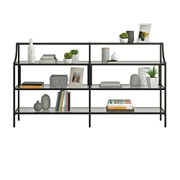 Sauder International Lux Console Table with Glass Shelving
