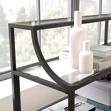 Sauder International Lux Console Table with Glass Shelving