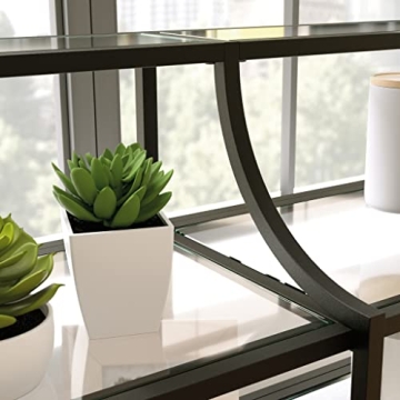 Sauder International Lux Console Table with Glass Shelving